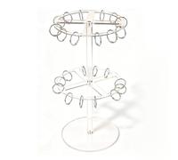 ASHATA Support à Pinces à Griffes Double Couche |Support Organisateur Transparent à 24 Anneaux pour le Rangement de la Salle de Bain (Style de stockage 1)