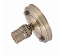 ASHATA Support de Base de Plafonnier Vintage E26/E27, Douille à Vis de Lampe à Suspension Industrielle Noire avec Métal Résistant à la Chaleur pour le Remplacement de Luminaire Mural (Couleur laiton