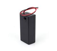 ASHATA Support de Batterie 9V, boîtier de Support de Batterie 9 Volts avec Interrupteur Marche/arrêt, boîtier de Batterie 9v Support de boîtier de Rangement en Plastique Noir Type de Clip