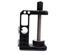 ASHATA Support de Caméra de Bureau à Pince C avec Trous de Filetage de 1/4 3/8 Pouces, Trous de Positionnement de Support de Pince de Crabe en Aluminium avec Base à Dégagement Rapide