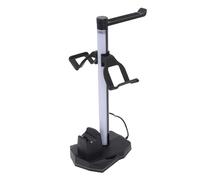 ASHATA Support de Chargement pour Manette de Jeu, Support pour Casque RVB avec Deux Ports USB, Station de Chargement 3 en 1, 1 X USB C, 4 Modes d'éclairage pour