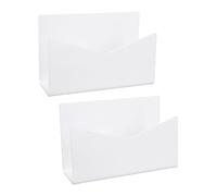 ASHATA Support de Courrier en Acrylique, Trieurs D'Organisateur de Bureau de Courrier de Fichiers, Support de Lettre Vertical Organisateur de Bureau en Acrylique pour la Maison, le (WHITE)