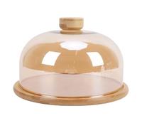 ASHATA Support de Gâteau en Bois de 11 Pouces avec Couvercle, Plateau de Plateau de Service Rond Recouvert de de Dessert Polyvalent avec une Base de Bois Robuste pour les Tartes aux Fruits du Fruit