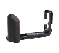 ASHATA Support de Plaque en L pour Appareil Photo Reflex Fuji XT5, Plaque à Dégagement Rapide Arca avec Poignée en Bois en Forme de L, Trous Filetés de 1/4" sur Le Bas et Le côté (Black)