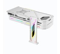 ASHATA Support de Support GPU 5V 3pin RVB, Carte de Support GPU de la Carte Graphique Support, avec Base Magnétique, Support D'argument Vertical, Réglable en Hauteur 19-153 Mm (White)
