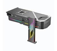 ASHATA Support de Support GPU 5V 3pin RVB, Carte de Support GPU de la Carte Graphique Support, avec Base Magnétique, Support D'argument Vertical, Réglable en Hauteur 19-153 Mm (Black)