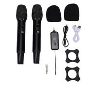 ASHATA Système de Microphone Portable sans Fil, Microphone Dynamique Bluetooth sans Fil avec Récepteur, Micro Portable pour karaoké, Chant, Mariage, Fête DJ