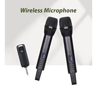 ASHATA Système de Microphone sans Fil Portable avec Microphones Dynamiques au Design carré Unique pour karaoké, Discours, Fête de Mariage - Idéal pour Les Spectacles en Extérieur Noir (1 récepteur