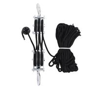 ASHATA Système de Poulie de Palan à Corde, Corde à 3 Roues de 15 M, Résistance à la Rupture de 2 200 Lb, Bloc de Puissance de Levage 6: 1 et Matériel, pour le Levage de Bateaux, Garage