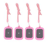 ASHATA Système de Téléavertisseur de Restaurant avec 4 Récepteurs, Bipeurs Intelligents sans Fil, Buzzer de File D'attente D'invités étanche Longue Distance de 800 M avec 3 Modes (Pink)