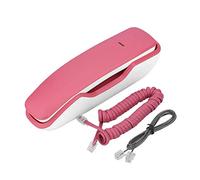 ASHATA Téléphone filaire avec son clair - Pause/rappel mural - Pavé de cadran intégré pour la maison - Rose