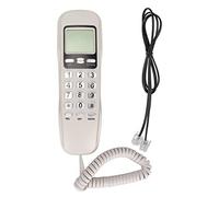 ASHATA Téléphone Filaire, Petit Téléphone Fixe Filaire avec écran LCD, Téléphone Filaire à Rappel Flash pour Bureau à Domicile(Blanc)