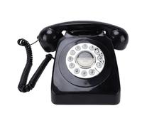 ASHATA Téléphone Fixe Antique, Téléphone Classique Classique, Filaire, Vintage, avec Boutons de Recomposition, Connecteur RJ11, pour Le Bureau et la Maison (Black)