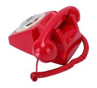 ASHATA Téléphone Fixe Antique, Téléphone Classique Classique, Filaire, Vintage, avec Boutons de Recomposition, Connecteur RJ11, pour Le Bureau et la Maison (Rouge)
