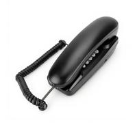 ASHATA Téléphone Fixe Mural, téléphone Fixe Filaire, téléphone Mural Téléphone Compact, téléphone Fixe Téléphone analogique avec Fonction de Mise en sourdine/Flash pour l'hôtel de Bureau(Noir)