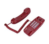 ASHATA Téléphone Fixe Mural, téléphone Fixe Filaire, téléphone Mural Téléphone Compact, téléphone Fixe Téléphone analogique avec Fonction de Mise en sourdine/Flash pour l'hôtel de Bureau(Rouge)