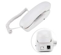 ASHATA Téléphone Fixe Mural, téléphone Fixe Filaire, téléphone Mural Téléphone Compact, téléphone Fixe Téléphone analogique avec Fonction de Mise en sourdine/Flash pour l'hôtel de Bureau(Blanc)