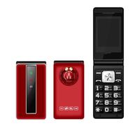 ASHATA Téléphone Portable à Clapet 2G pour Seniors, écran Couleur 2,4 Pouces, déverrouillé, avec Grandes Touches, Haut-Parleur Puissant et 2 Emplacements pour Carte SIM. (Rouge)