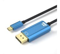 ASHATA Type C à DisplayPort 1.4 Câble, USB C à DisplayPort Adaptateur avec 8K 60Hz HDR Aluminium + ABS pour un Téléphone D'ordinateur Portable pour Surveiller le Streaming de Jeu