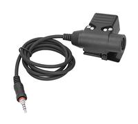 ASHATA U94 PTT Adaptateur de casque tactique, U94 PTT Tactical Push to Talk adaptateur connecteur 1 broche pour talkie-walkie YAESU Vertex VX6R/VX7R, 1 m