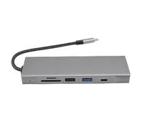ASHATA USB C Hub 8 en 1 Alliage D'Aluminium, Type C Dock avec Sortie Vidéo 4K Construction en Aluminium pour Pro Affichage AR Lunettes Intelligentes