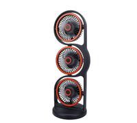 ASHATA Ventilateur à 3 Têtes Soufflant à Trois Têtes Ventilateur à Triple Tête Surround Refroidissement par Convection de Bureau à Flux D'Air Multidirectionnel avec Lumière ABS 7,1 X 6,3 X 18,5 (GREY)
