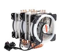 ASHATA Ventilateur de Processeur Matériaux de Haute qualité Refroidisseur de Processeur Silencieux à 6 Tubes 3RGB 4 Broches pour Intel775 1150 1151 1155 1156 1366 Solide et Durable