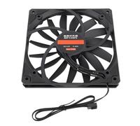 ASHATA Ventilateur de Refroidissement PC, Ventilateur de Boîtier PWM 12V Ultra Mince 15 Mm MFDB Roulement 140 Mm 1100rpm pour Ordinateur (Black)