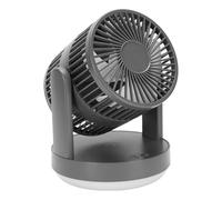 ASHATA Ventilateur de Table 3 Vitesses, Ventilateur de Circulation D'air de Bureau Rechargeable, Oscillant Automatiquement pour le Bureau (gris foncé)