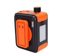 ASHATA Ventilateur de Taille Rechargeable à 100 Vitesses à Faible Bruit avec Lumière LED pour les Aventures en Plein Air et le Confort Intérieur, Parfait pour un Style de Vie Actif (ORANGE)