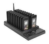 ASHATA Wireless Guest Call System, Restaurant Wireless Calling System Queuing Guest Paging System 999-Channel Restaurant Pager SU-68Z 110-240V(Noir)