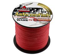 Ashconfish Fil de pêche tressé 8 brins super résistant 1500 m 22,7 kg Résistant à l'abrasion Incroyable Superline Zero Stretch Diamètre superfin Rouge