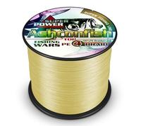 Ashconfish Ligne de pêche tressée super résistante - 4 brins - 1000 m - 18 kg - Résistante à l'abrasion - Incroyable - Superline - Sans étirement - Petit diamètre - Jaune