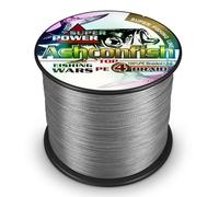 Ashconfish Super Résistant tressé Pêche Line-4 brins Fil de pêche 300 m/299,9 m Pêche String-Abrasion résistant à Une Incroyable Superline Zero Stretch Petit Diamètre, Gris, 10LB/0.14MM Spool
