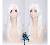 ashe LOL 65 cm jeu d'anime Longs bouclés ondulés Cosplay perruques pour femmes femme cheveux synthétiques + casquette de perruque PL-058
