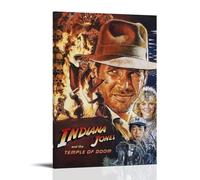 ASHEUQWE Indiana Jones And The Temple of Doom 1984 Poster mural décoratif sur toile style vintage pour salon, chambre à coucher, 20 x 30 cm, avec cadre