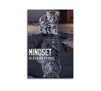 ASHEUQWE Mindset Is Everything Affiches murales esthétiques sur toile vintage pour décoration de salon, chambre à coucher, 30 x 45 cm, style sans cadre