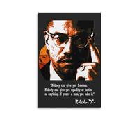 ASHEUQWE Poster de citations de Malcolm X - Impression sur toile vintage - Décoration pour salon, chambre à coucher - 30 x 45 cm - Style vintage