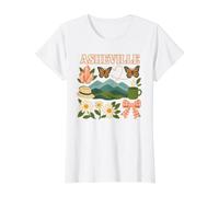 Asheville, Caroline du Nord, Mountain Butterfly Cottagecore Art T-Shirt Graphique avec Valeur
