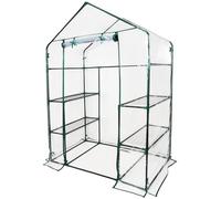 Ashfield & Harkness: Serre de Plain-Pied - Cadre en métal à 3 Niveaux, 4 étagères métalliques, Housse en PVC et Porte Enroulable à Fermeture éclair, Culture de Plantes en extérieur, 76 x 56 x 28 cm