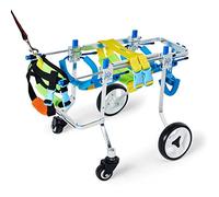 ASHILD Fauteuil Roulant pour Animaux de Compagnie, Poussettes pour Chiens 4 Roues Réglable Pattes Arriere Support Auxiliaire Paralysé Chien Handicapé, pour Petit/Grand Chien