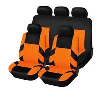 Ashild Housses Siège Voiture pour Dacia Sandero Stepway 3.GEN 2.Gen 2012-2025, 5 Places Ensembles de Housse de Siege Tissu Couvre Sieges Coussin Universel Protection,G/Orange