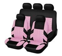 Ashild Housses Siège Voiture pour Dacia Sandero Stepway 3.GEN 2.Gen 2012-2025, 5 Places Ensembles de Housse de Siege Tissu Couvre Sieges Coussin Universel Protection,F/Pink