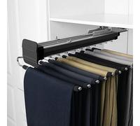 ASHILD Porte-Pantalons Coulissant à Une rangée monté sur Le Dessus 38 cm * 35 cm Pantalon Extensible en Alliage d'aluminium Porte-Pantalons Coulissant à Double rangée Rail Coulissant Support Peu en