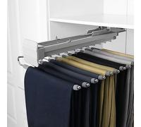 ASHILD Porte-Pantalons Coulissant à Une rangée monté sur Le Dessus 38 cm * 35 cm Pantalon Extensible en Alliage d'aluminium Porte-Pantalons Coulissant à Double rangée Rail Coulissant Support Peu en