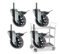 ASHILD Roulette pivotante à Tige de 75 mm M8 x 30 mm | M10x30mm | M12