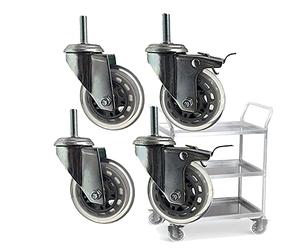ASHILD Roulette pivotante à tige de 75 mm M8 x 30 mm | M10x30mm | M12