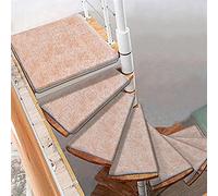 ASHILD Tapis d'escalier pour Cage d'escalier incurvée, Tourner à Gauche/Droite, Tapis de Coussin d'escalier en Spirale antidérapant, Tapis d'escalier Rotatif, Tapis de Protection de Marche, Housse