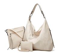 Ashioup Sacs fourre-tout en cuir synthétique souple avec fermeture éclair, pour femme, Taille unique