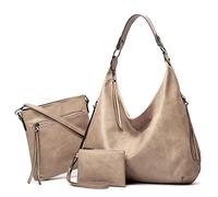 Ashioup Sacs fourre-tout en cuir synthétique souple avec fermeture éclair, pour femme, Taille unique
